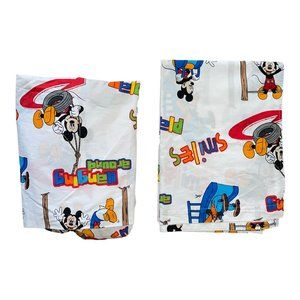 Rare Jay Franco Disney Mickey Mouse Clubhouse Twin Flat Fitted Sheets 2 Pieces